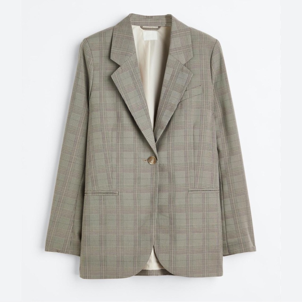 Women’s H&M single breasted plaid blazer